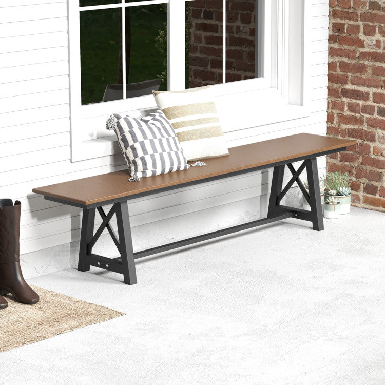 3-4 Person Outdoor HDPE Bench with Metal Frame