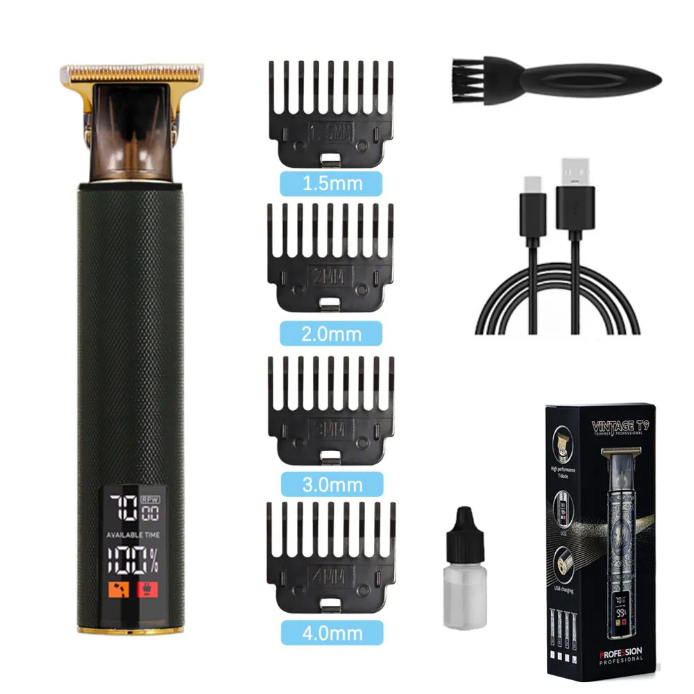 LCD Digital Display T9 All Metal Shaver Travel Portable Electric Barber Electric Pusher Hair Cutting Machine for Women Neuk Jrl