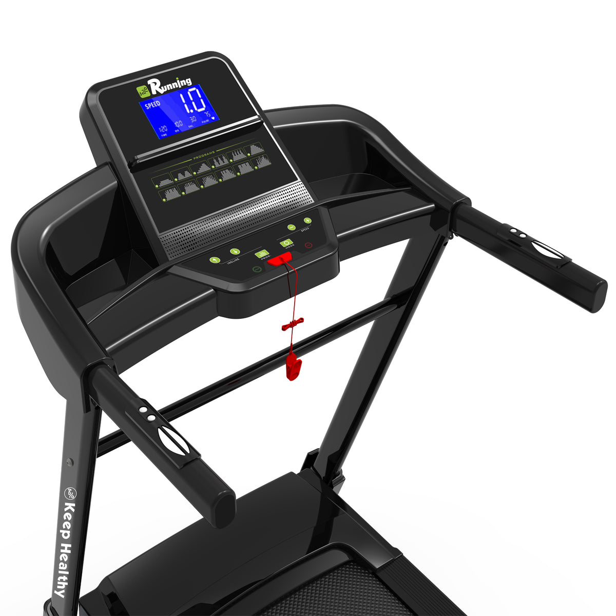 Treadmills for Home, Electric Treadmill with Automatic Incline, Foldable 3.5HP Workout Running Machine Walking, Double Running Board Shock Absorption Pulse Sensor Bluetooth Speaker APP FITSHOW.