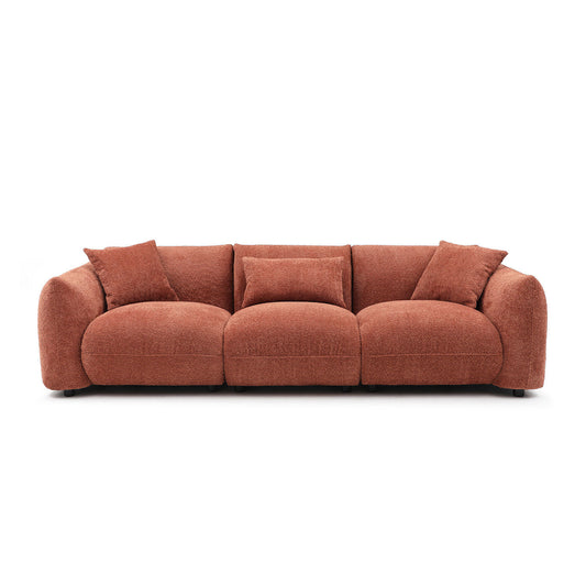 [SantaChoice] Mid Century Modern Couch 3-Seater Sofa for Livingroom, Orange
