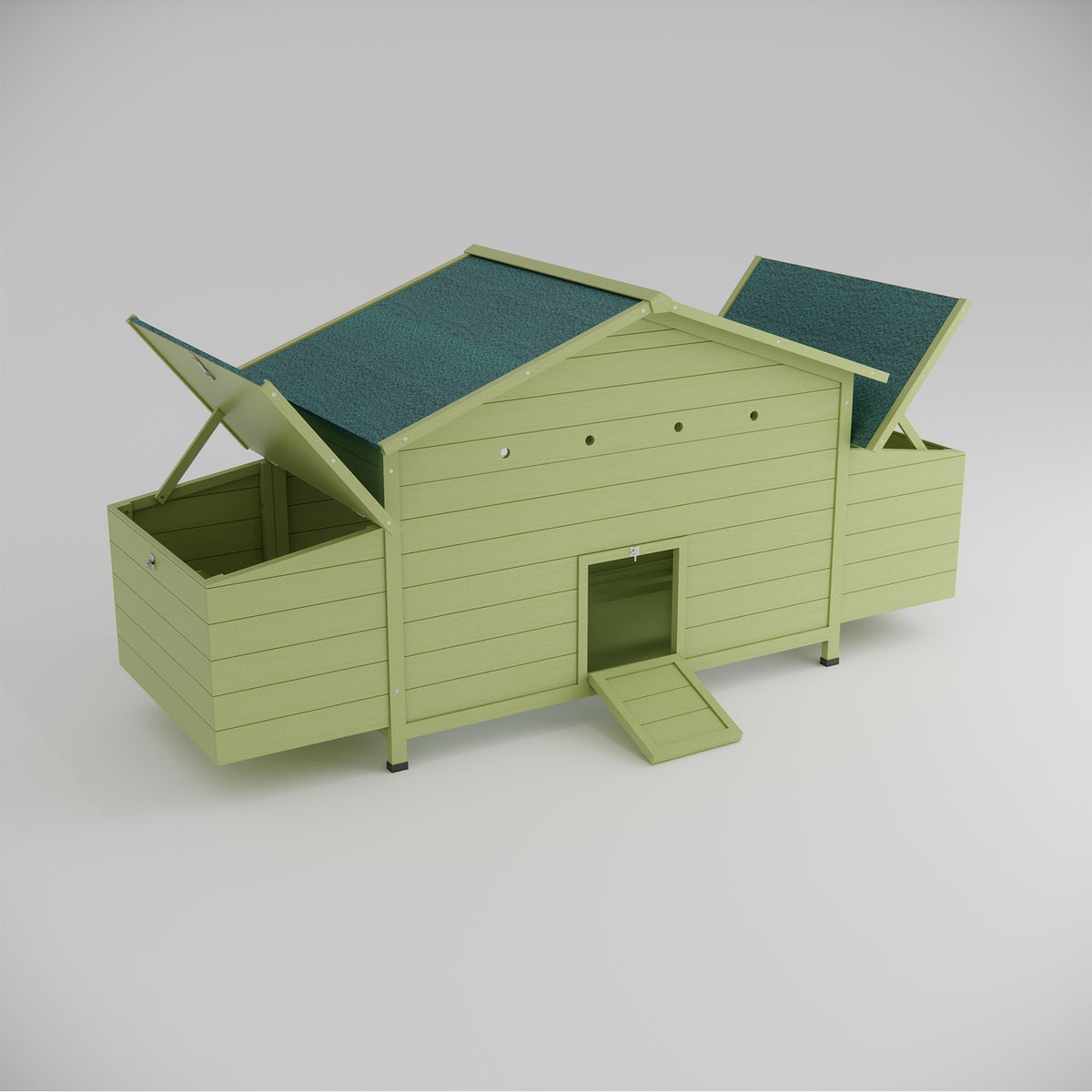 11.12 ft²  Large Wooden Chicken Coop Outdoor Hen House Poultry Cage with 2 Free-range Doors ,2 Nesting Boxes,chicken perch inside