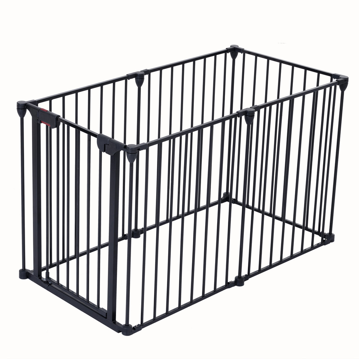 150" Adjustable Safety Gate 6 Panels Play Yard Metal Doorways Fireplace Fence Christmas Tree Fence Gate for House Stairs Gate prohibited area fence