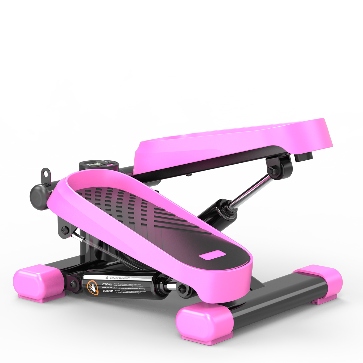 Home Office Exercise 330LBS Capacity Mini Stepper with Resistance Bands and LCD Monitor