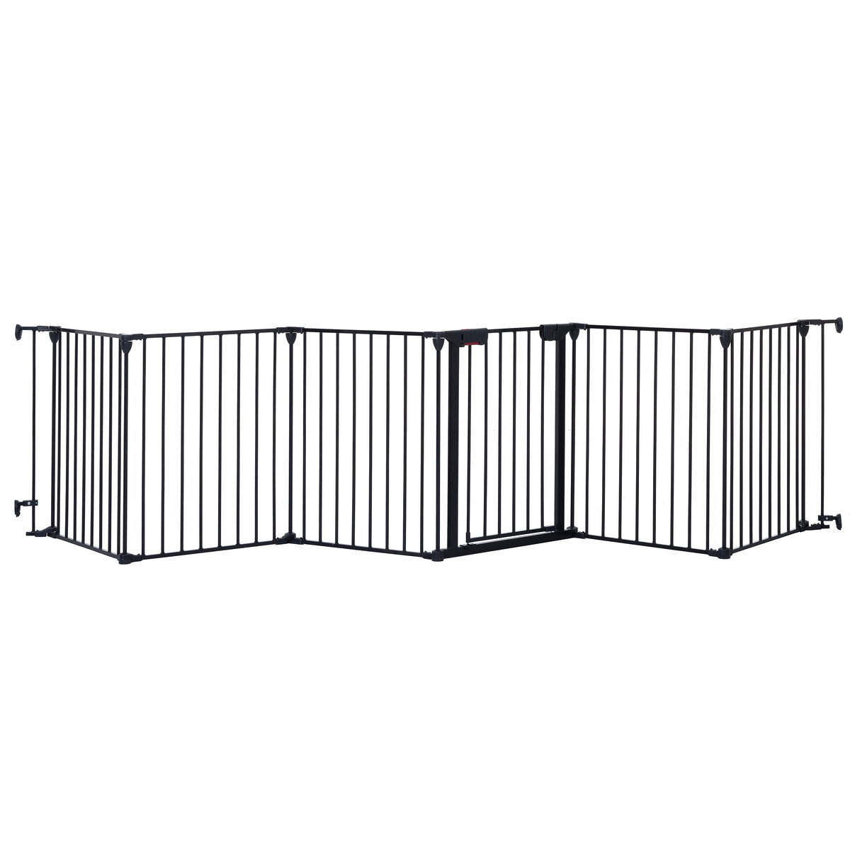 150" Adjustable Safety Gate 6 Panels Play Yard Metal Doorways Fireplace Fence Christmas Tree Fence Gate for House Stairs Gate prohibited area fence