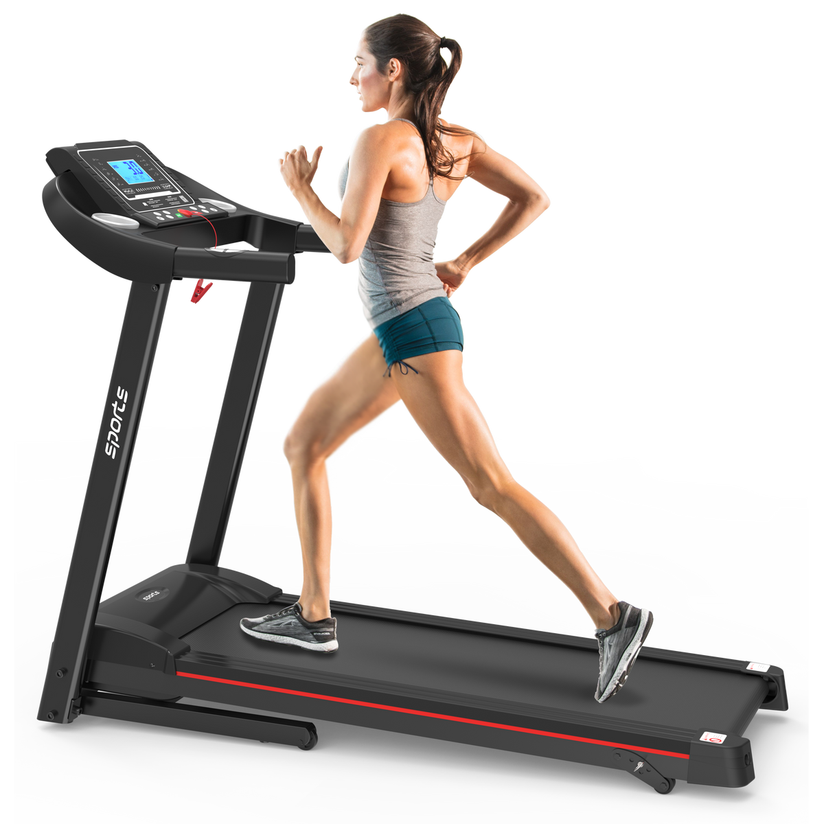 Fitshow App Home Foldable Treadmill with Incline, Folding Treadmill for Home Workout, Electric Walking Running Treadmill Machine 5" LCD Screen 250 LB Capacity Bluetooth Music
