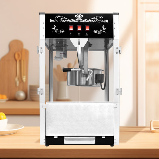 Kaitu Popcorn Machine with 16 Ounce Kettle, Countertop Popcorn Maker Commercial Popcorn Machine w/Stainless Steel Scoop, Oil Spoon & 3 Popcorn Cups for Home Movie Theater, Black