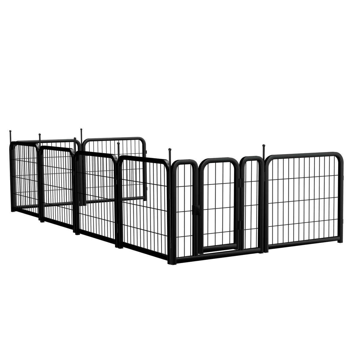 Dog Playpen Outdoor, 8 Panel Dog Fence 31.'' Pet Pen for Small Dogs Pet Exercise Pen for Puppy/Rabbit/Small Animals Portable Playpen for RV Camping Garden Yard, Indoor. Black, 26.3'' W x 31.5'' H.