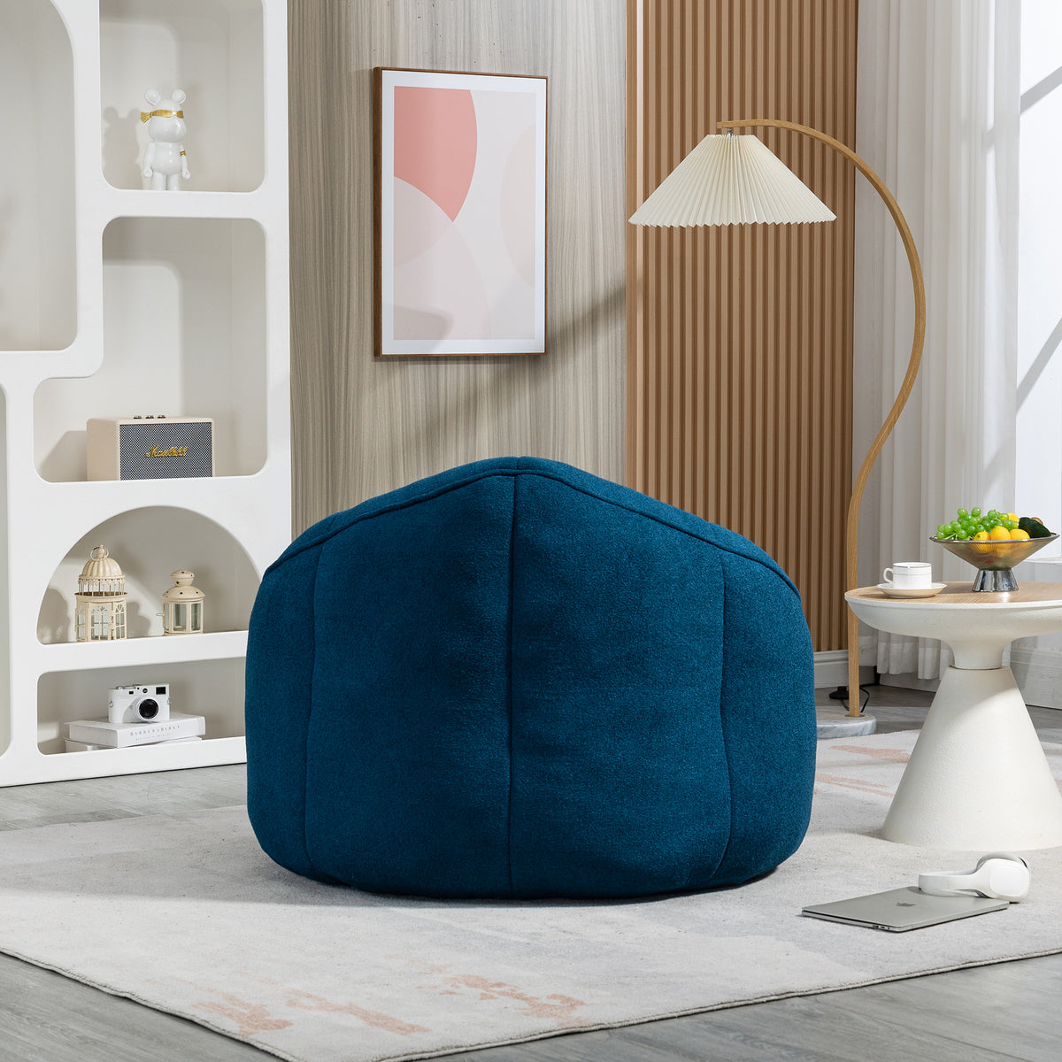 [SantaChoice] Bedding Bean Bag Sofa Chair High Pressure Foam Bean Bag Chair Adult Material with Padded Foam Padding Compressed Bean Bag With Footrest