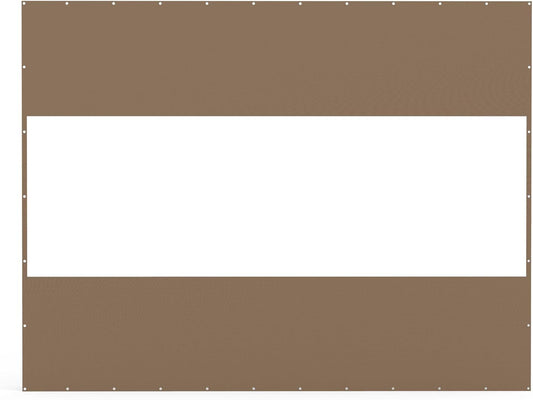 Heavy Duty Outdoor Clear Panel Curtain, 18 oz Waterproof PVC Polyester Curtain, Weather Resistant & Tearproof for Patios, Gazebos, Pergolas, Privacy Screen (10'H x 13'W, Brown)