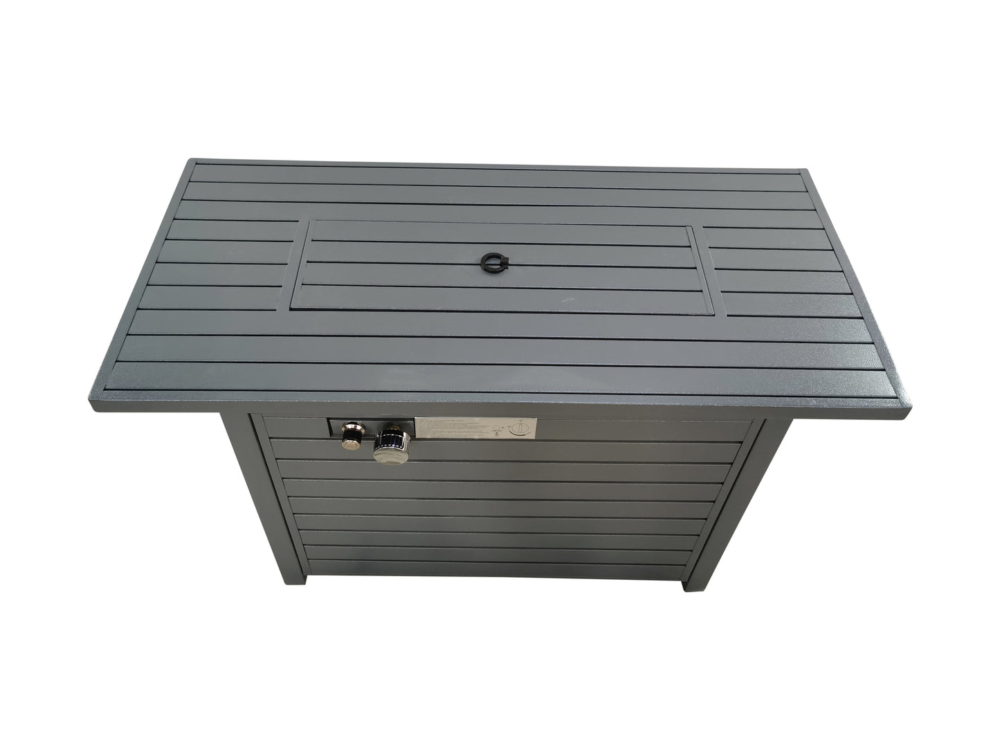 11'' H x 42'' L Steel Propane Outdoor Fire Pit Table with Lid