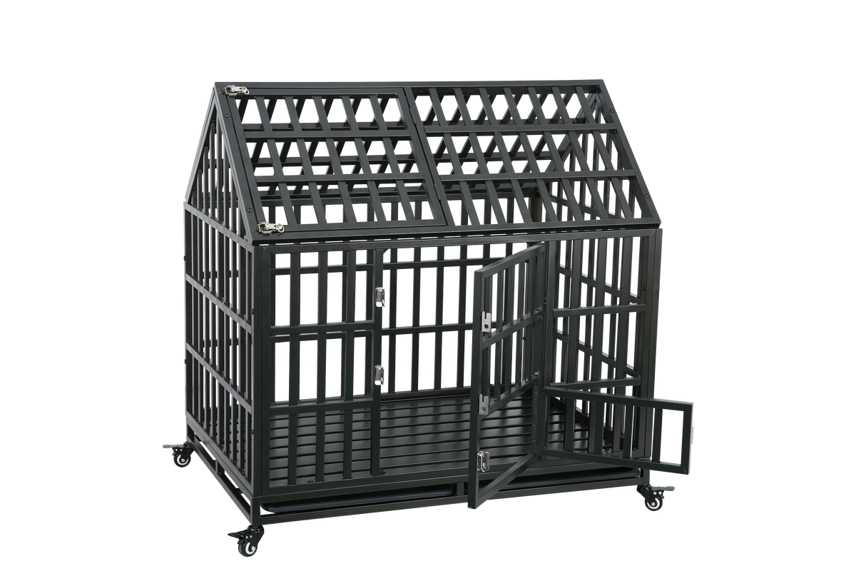 Heavy Duty Dog Cage  pet Crate with Roof