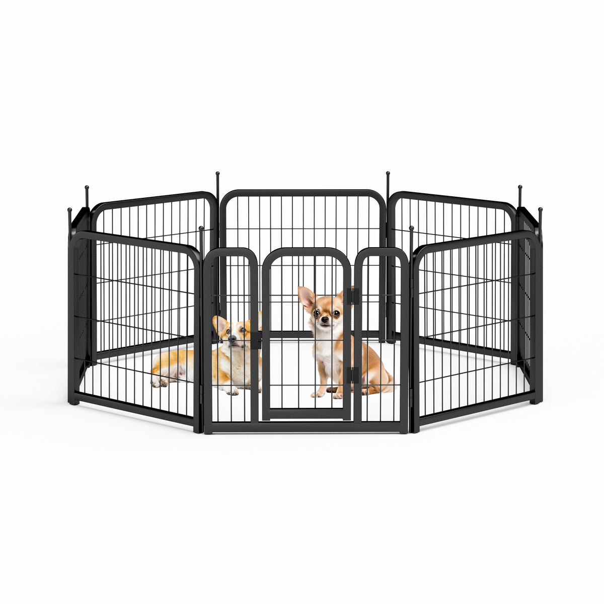 Dog Playpen Outdoor, 8 Panel Dog Fence 24" Pet Pen for Small Dogs Pet Exercise Pen for Puppy/Rabbit/Small Animals Portable Playpen for RV Camping Garden Yard, Indoor. Black, 22.2'' W x 23.6'' H.
