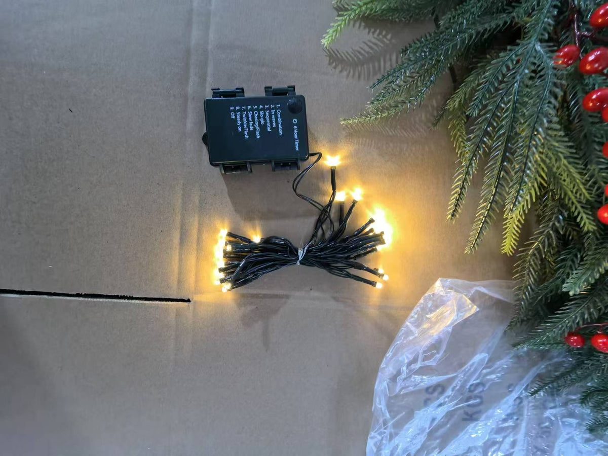 108'' in. Lighted Faux Spruce Garland 2pcs