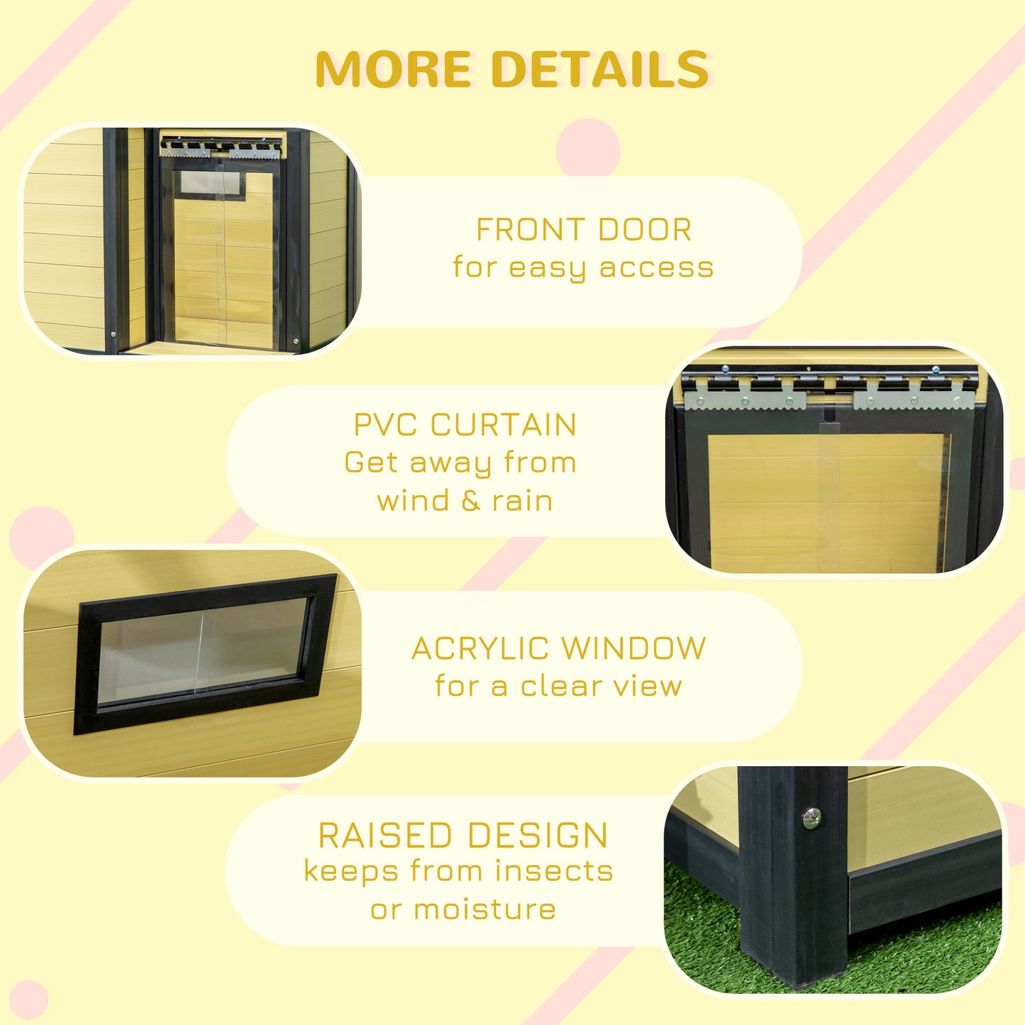 PawHut Outdoor Indoor Dog House with Openable Top, Weather Resistant Dog Kennel with Porch, Pet Furniture for Small and Medium Sized Dogs, Natural Wood