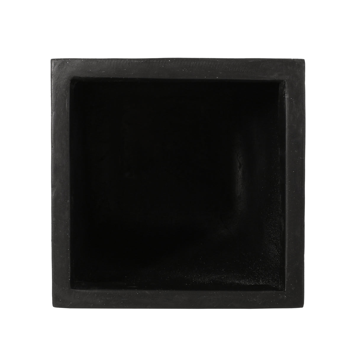 13" x 32.5" Outdoor Modern MGO Cast Stone Planter, Black