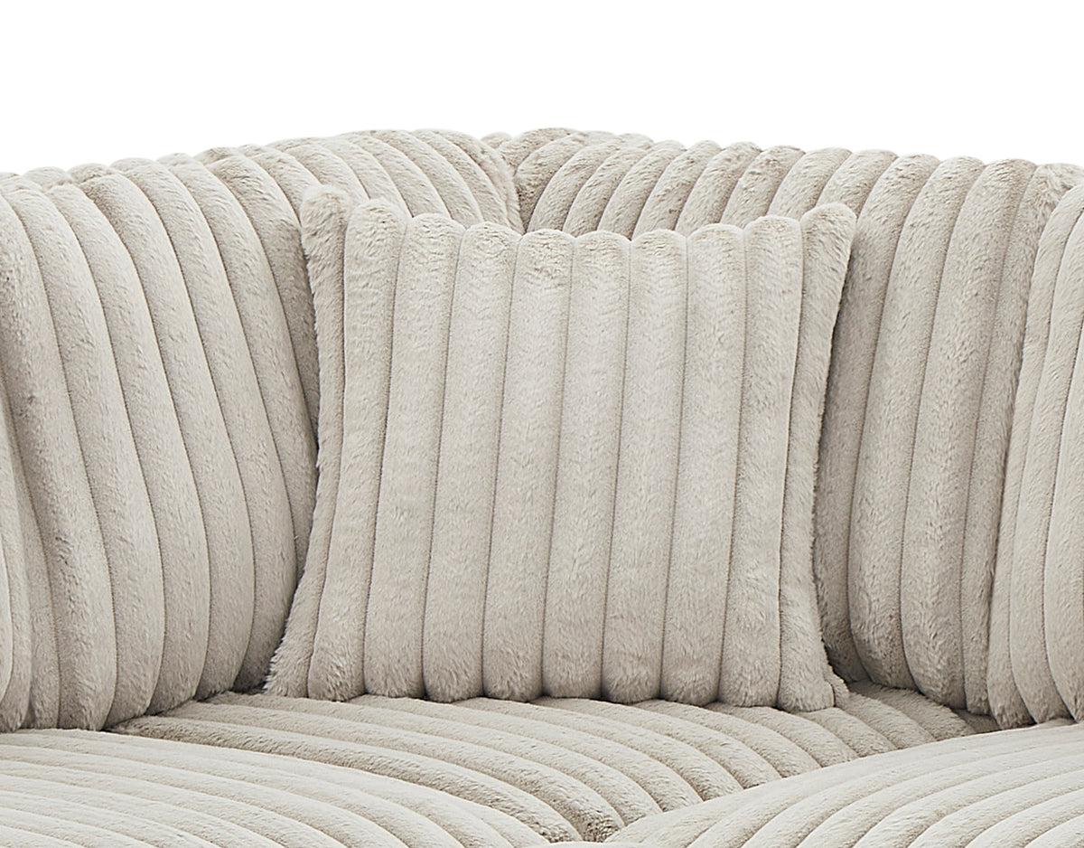 122 Inch Pull Out Couch, Rabbit plush Fabric Sofa Bed with USB Ports & Comfy Upholstered, Oversized U Shape Sectional Sleeper Sofa Bed with Storage Chaise, Khaki