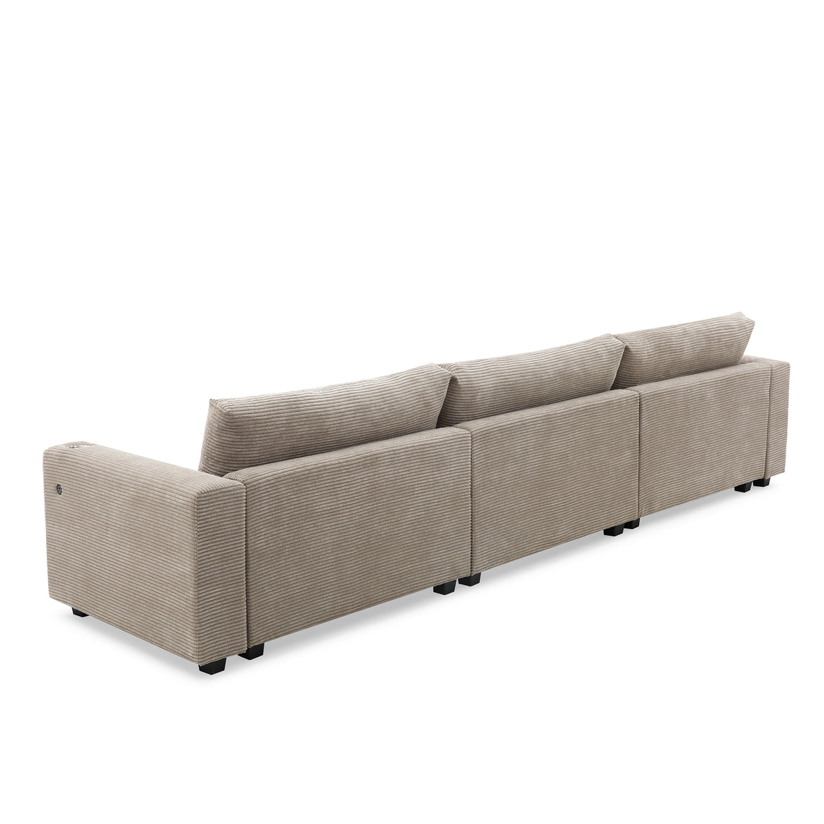[SantaChoice] 134*54"Oversized Corduroy Sectional Sofa,L Shaped Cloud Couch with USB Charging Port,Cup Holder,Deep Seat Sofa Bed with 50" Chaise,Comfy Indoor Furniture for Living Room,3 Colors