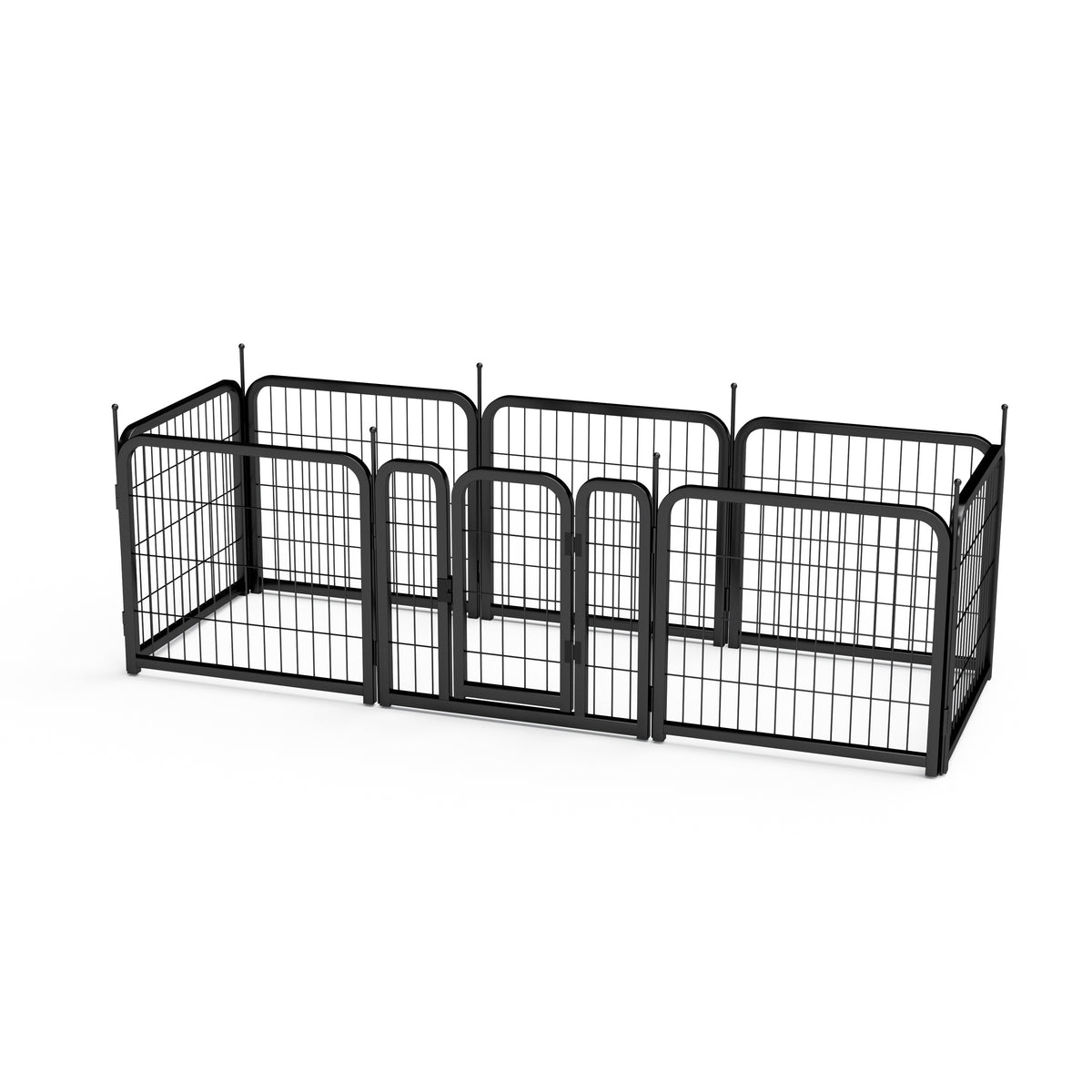 Dog Playpen Outdoor, 8 Panel Dog Fence 24" Pet Pen for Small Dogs Pet Exercise Pen for Puppy/Rabbit/Small Animals Portable Playpen for RV Camping Garden Yard, Indoor. Black, 22.2'' W x 23.6'' H.