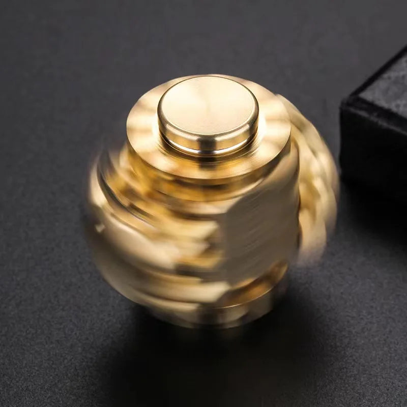 Pure Brass Fidget Spinner Toy Gear Gyro Metal Stress Hand Spinner Fudget Toy Adult Anxiety Stress Relief Toy
