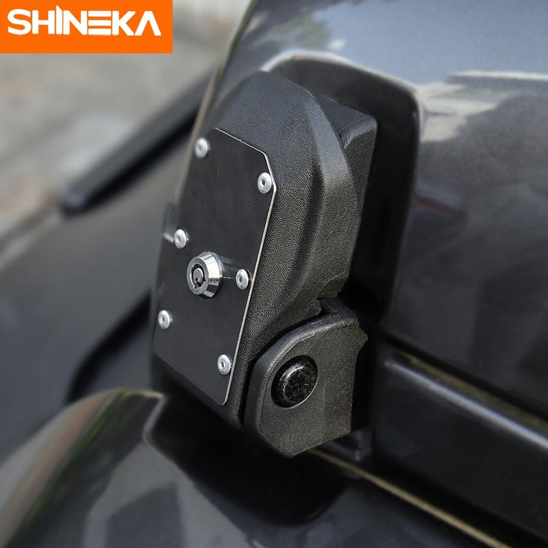 SHINEKA Locks Hood For Jeep Gladiator JT 2018+ Car Engine Hood Latch Catch With Key Lock Accessories For Jeep Wrangler JL 2018+