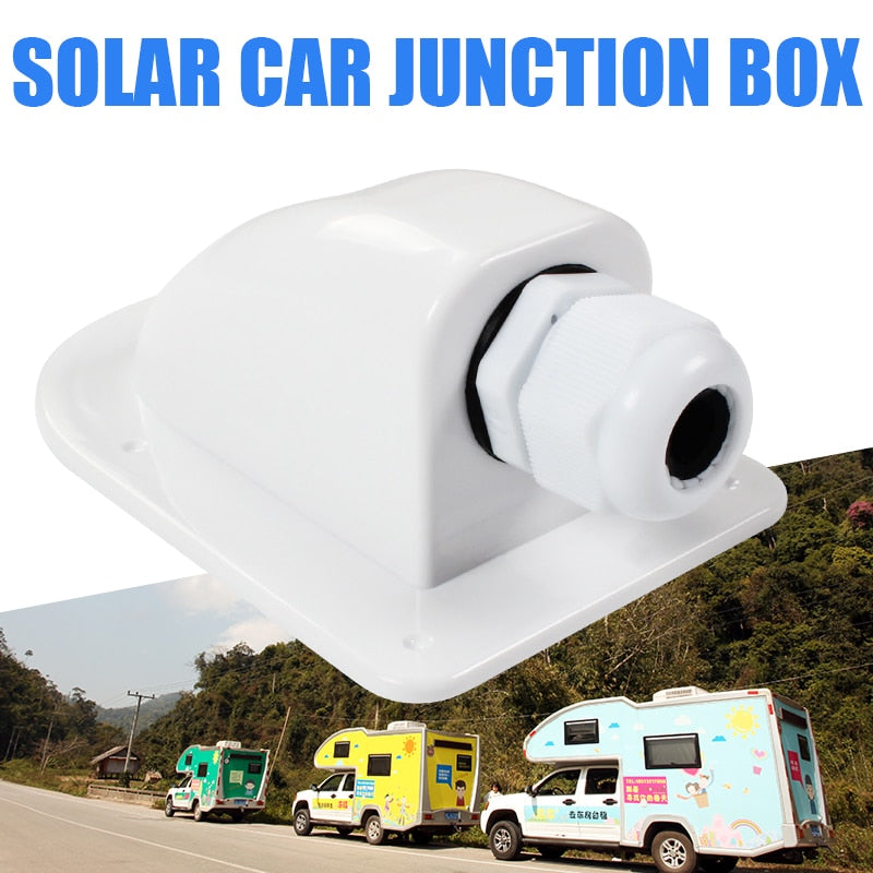 Double Wire Entry Gland Box Solar Panel Roof Wire Entry Gland Box Cable Motorhome White Double Hole RV Yacht Car Accessories