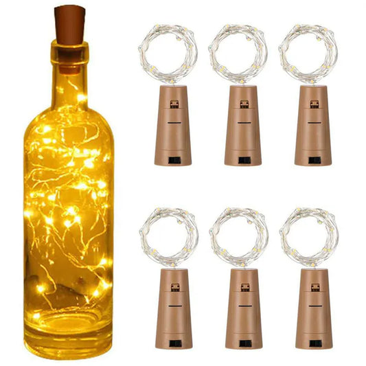 20/10/5/3pcs Wine Bottle Lights With Cork LED String Lights Battery Fairy Lights Garland  For Christmas Party Wedding Decoration