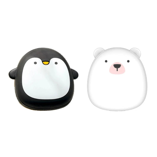 Cute Cartoon Penguin Polar Bear Electric Hand Warmers USB Rechargeable Double-Side Heating Pocket Power Bank Warmer