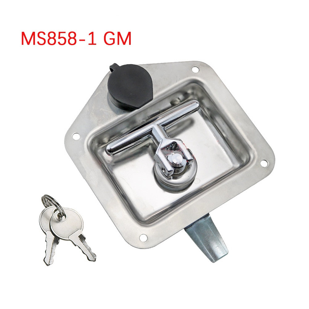 Tool Box Latch T Handle Latches with Lock Highly Polished Stainless Steel for Trailer Door RV Camper Truck Bed Toolboxes