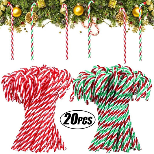 Christmas Candy Canes Acrylic Xmas Tree Hanging Twisted Crutch Pendant New Year Christmas Party Home Decoration Ornaments Gifts