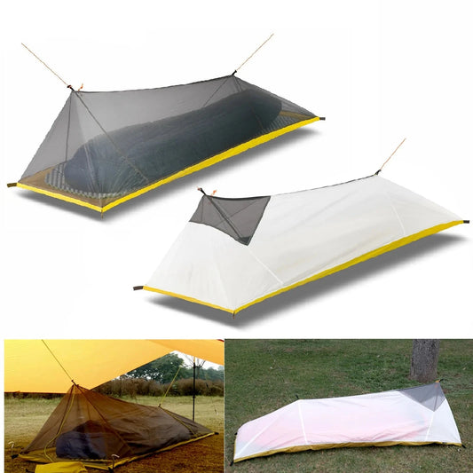 230g/260g Ultralight 1 Person Outdoor Camping Tent Summer Mesh Tent 40D 210T Nylon Body Inner Tent Vent Mosquito Net 3-4 Seasons