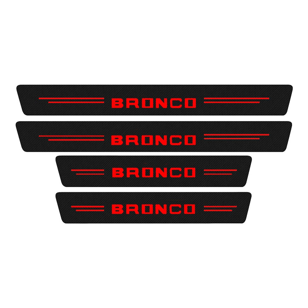 For Bronco Sport Car Door Sill Protector 2022 2021 2020 4Pcs Carbon Fiber Threshold Sill Stickers Ford Bronco 4-Door 2-Door