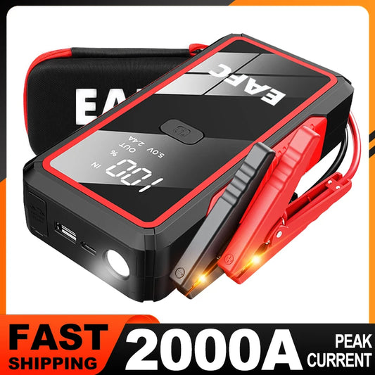 Super Capacitor Car Jump Starter 2000A/1200A/600A Car Battery Starter Portable Power Bank Booster Emergency Auto Starting Device