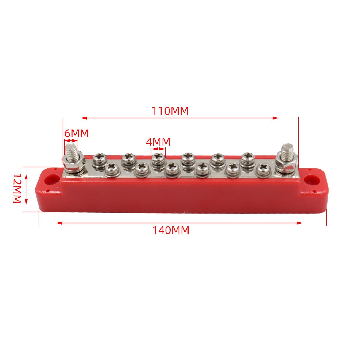 10 Post 14 Post Power Distribution Block Bus Bar with Cover 150A 48V Rating for Battery Terminal Distribution Block