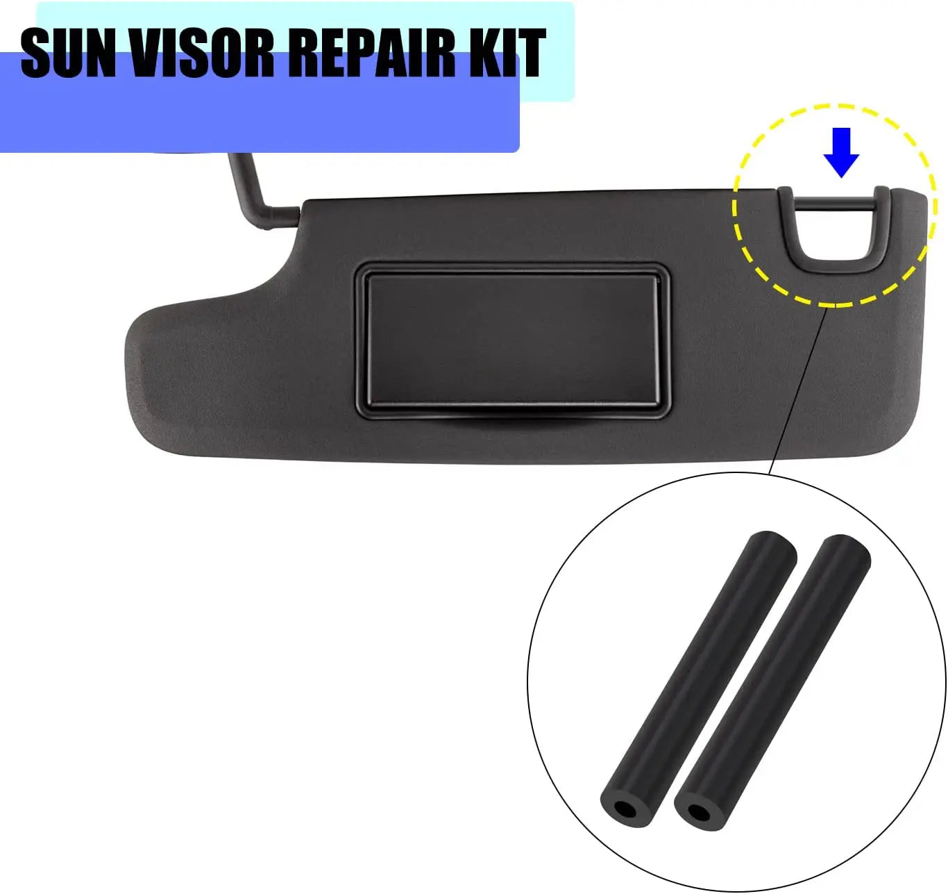 4 Pcs Sun Visor Repair Tube Kit For Wrangler JK JKU 2007-2017 Driver Passenger Side Sun Visor Repair Tube Kit