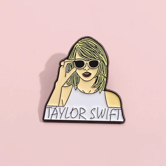 European and American pop singer style creative music peripheral metal badge singer Taylor Swift brooch