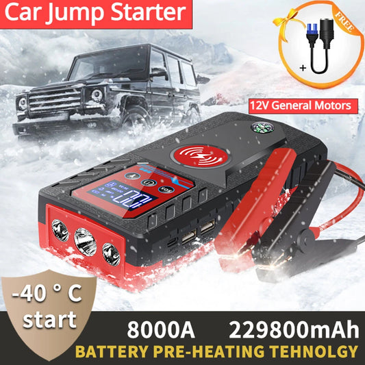 229800mah Power Bank 12V Portable Car Jump Battery Starter Device Automotive Battery Charger Starter Air Compressor For Tires
