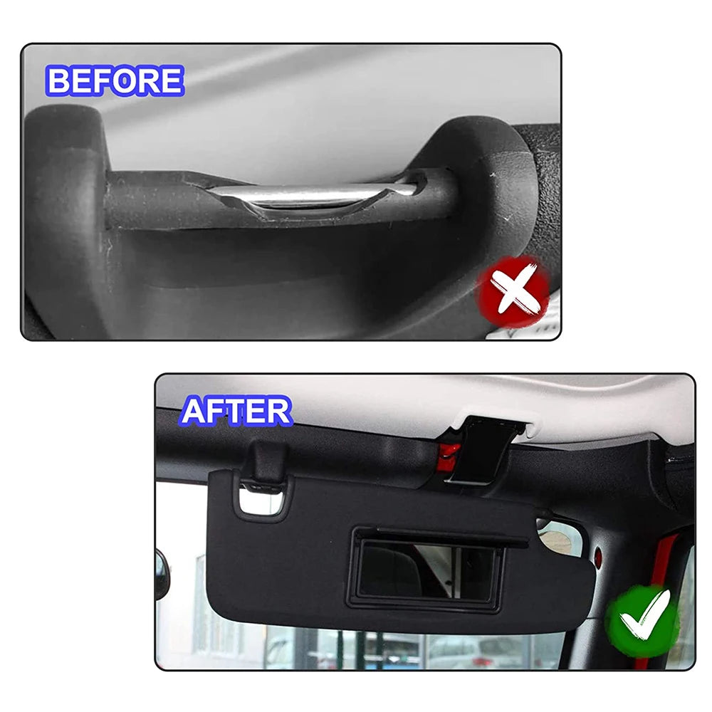 4 Pcs Sun Visor Repair Tube Kit For Wrangler JK JKU 2007-2017 Driver Passenger Side Sun Visor Repair Tube Kit