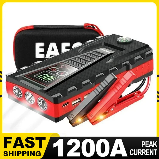 Power Bank 1200A/600A Jump Starter Portable Battery Charger Car Booster 12V Auto Starting Device Emergency Car Battery Starter
