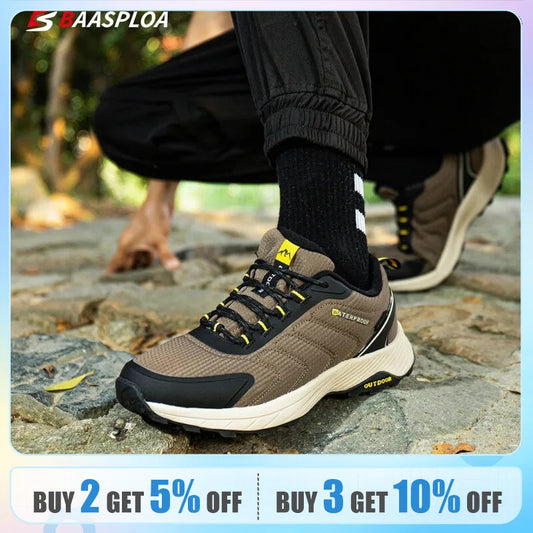 Baasploa Man Hiking Shoes Wear Resistant Sneakers Non Slip Camping Shoes Men Outdoor Sneaker Spring Autumn Waterproof Shoes