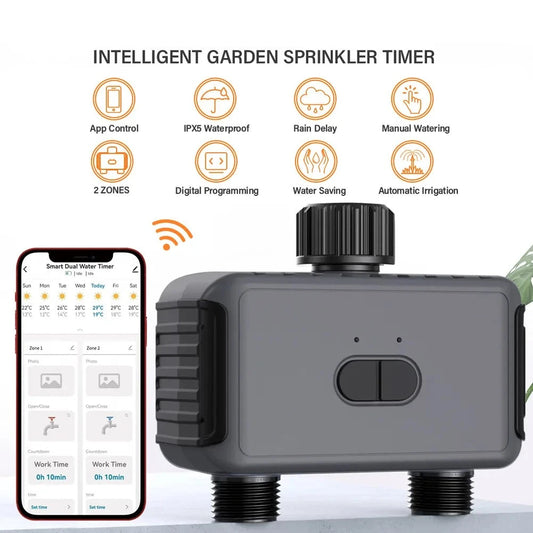 Tuya WIFI Smart Valve Automatic Water Timer Outdoor Farm Garden Intelligent Sprinkler Timer Work with Alexa and Google Assistant