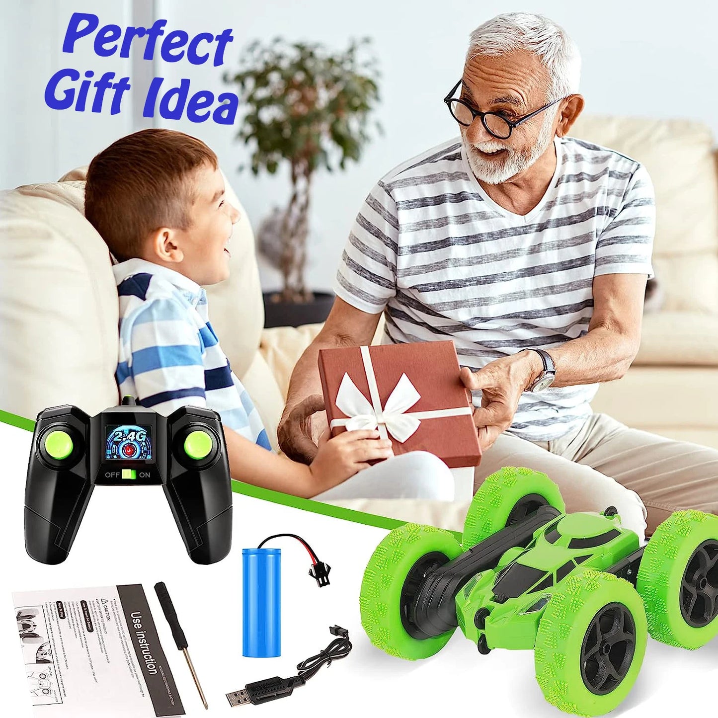 RC Stunt Car Children Double Sided Flip 2.4Ghz Remote Control Car 360 Degree Rotation Off Road Kids Rc Drift Car Toys Gifts Boys
