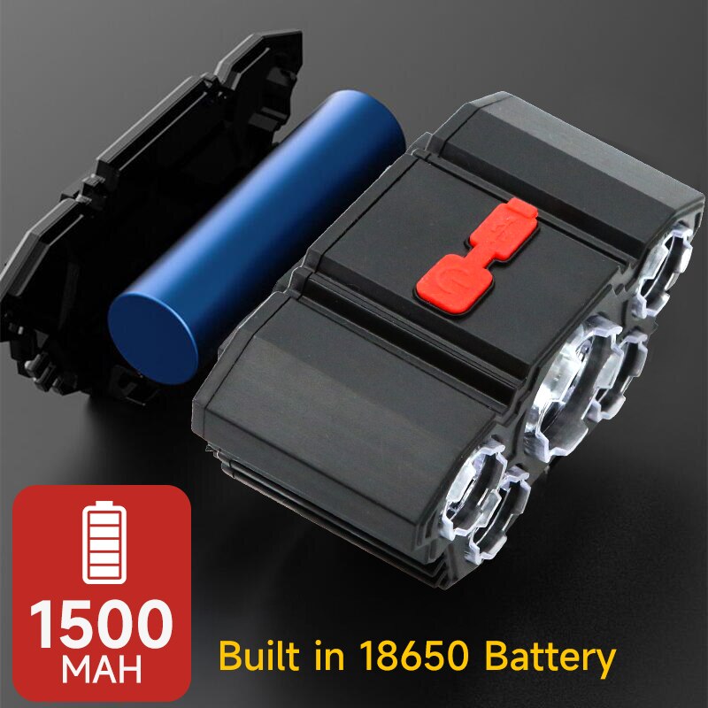 5 LED Flashlight Rechargeable with Built in 18650 Battery Strong Light Camping Adventure Fishing Head Light Headlamp