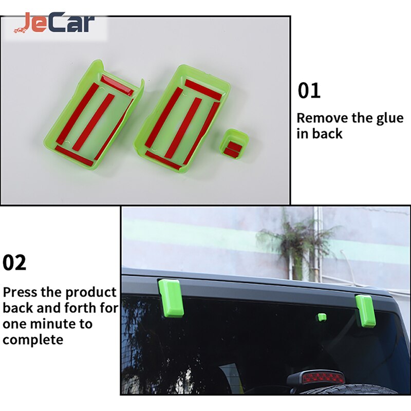JeCar Stickers for Ford Bronco 2021 Up Tailgate Glass Hinge Decoration Protective Cover ABS Interior Accessories