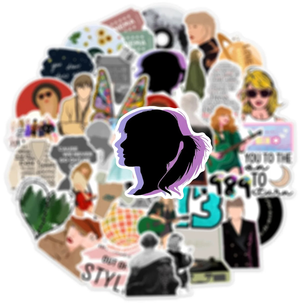 10/30/50Pcs Singer Taylor Swift Waterproof Graffiti Sticker Aesthetic Decorative Luggage Cup Laptop Phone Scrapbook Kid Stickers