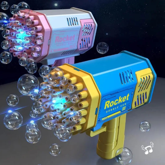 40Holes Bubble Gun Automatic Bubbles Machine Rocket Gun Launcher Shape Blower Soap Toys For Kid Bubble Machine Party Supplies