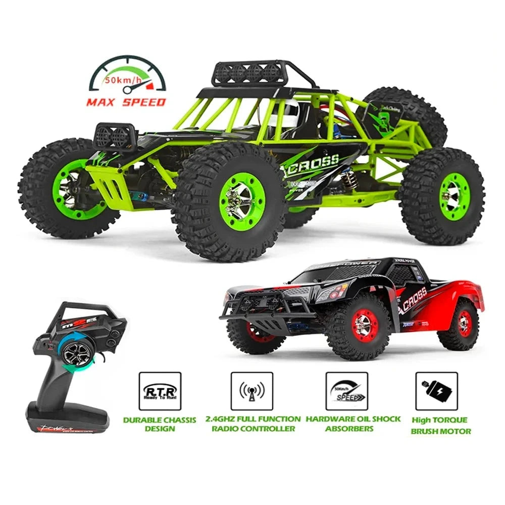 Wltoys 12427 12428 12423 50Km/h High Speed RC Car 1/12 Scale 2.4G 4WD Off-road Crawler RTR Electric RC Climbing Car Toy for Kids