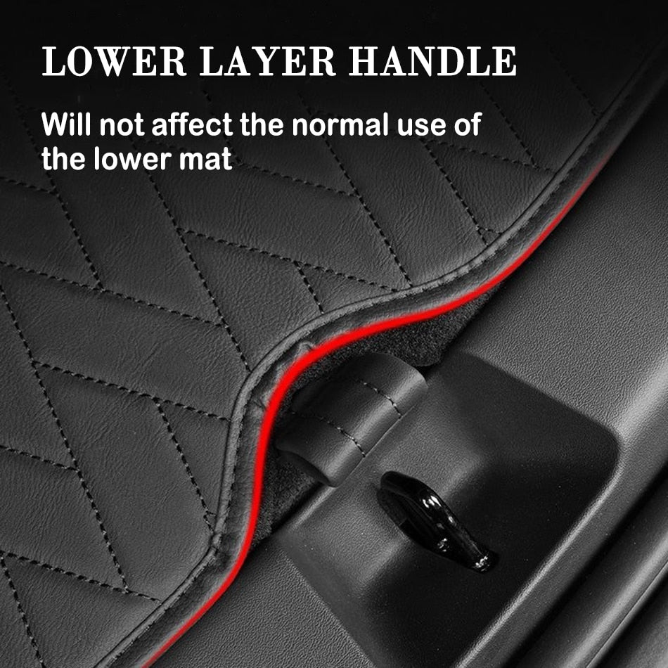Leather Trunk Mats Fully Surrounded Waterproof Non-Slip Liner Custom Floor mat for Tesla Model Y 3 2017 to 2023 Car Accessories