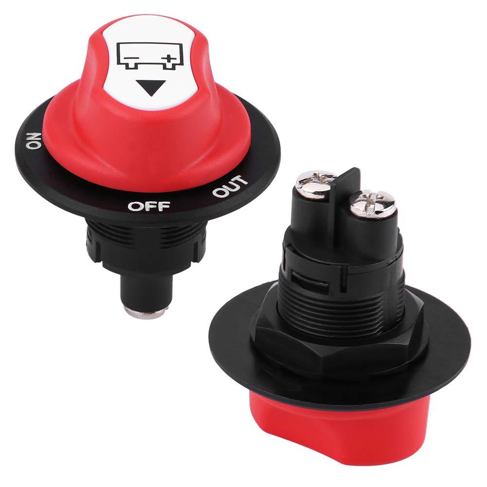 Battery Isolator Selector Switch for Boat,Waterproof Battery Master Disconnect Switch Power Cut/Shut Off Kill Switch Max DC 50V