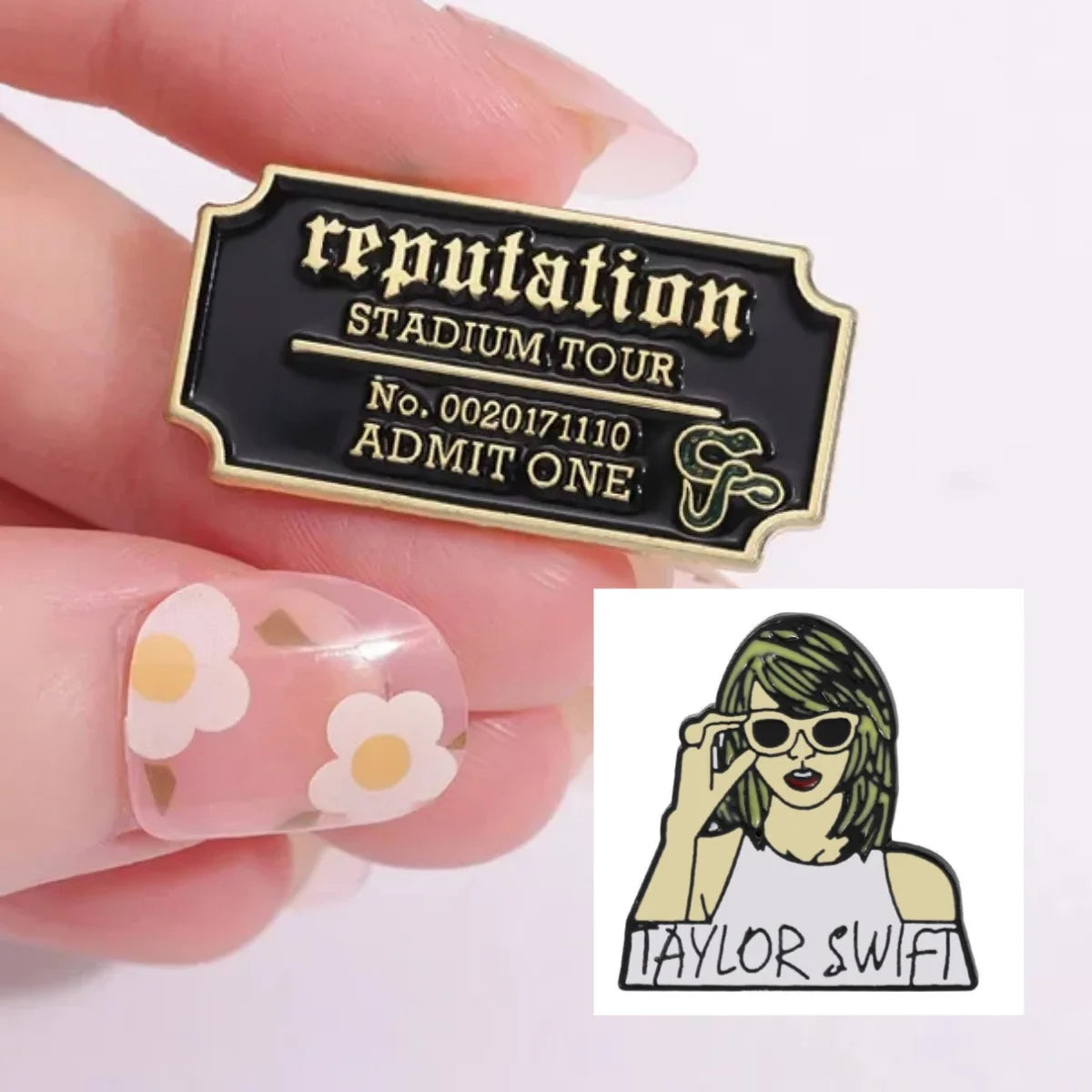 Taylor Swift Eras Letter Enamel Brooch Music Festival Vocal Concert Reputation Tickets Souvenir Badge Ornament Personality Pin