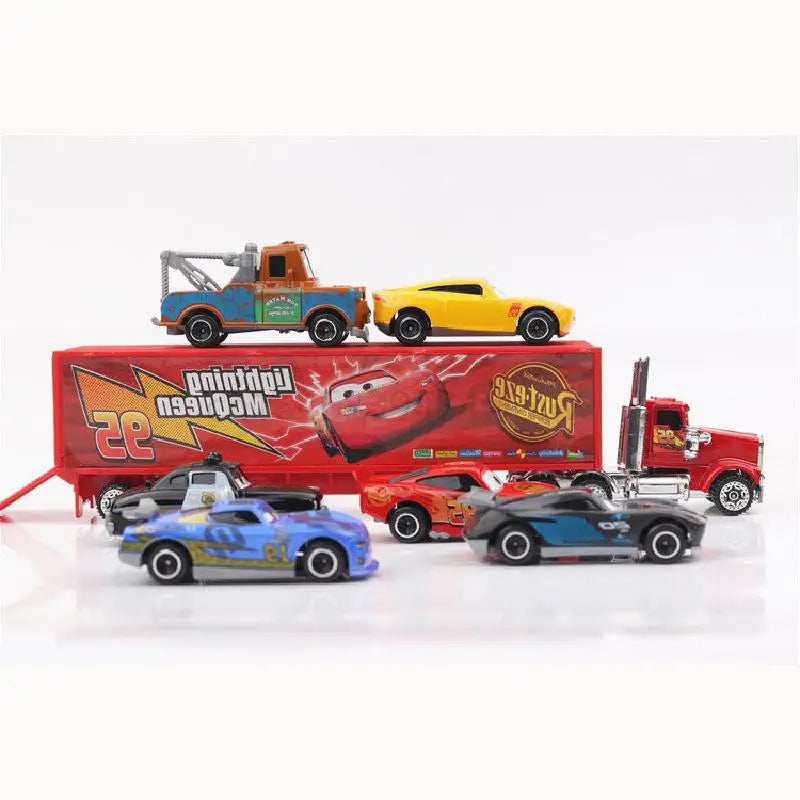 6-7pcs/Set Pixar Car 3 Lightning Mcqueen Uncle Truck Jackson Storm 1:55 Diecast Metal Car Model Toys Kids Boy Xmas Gift